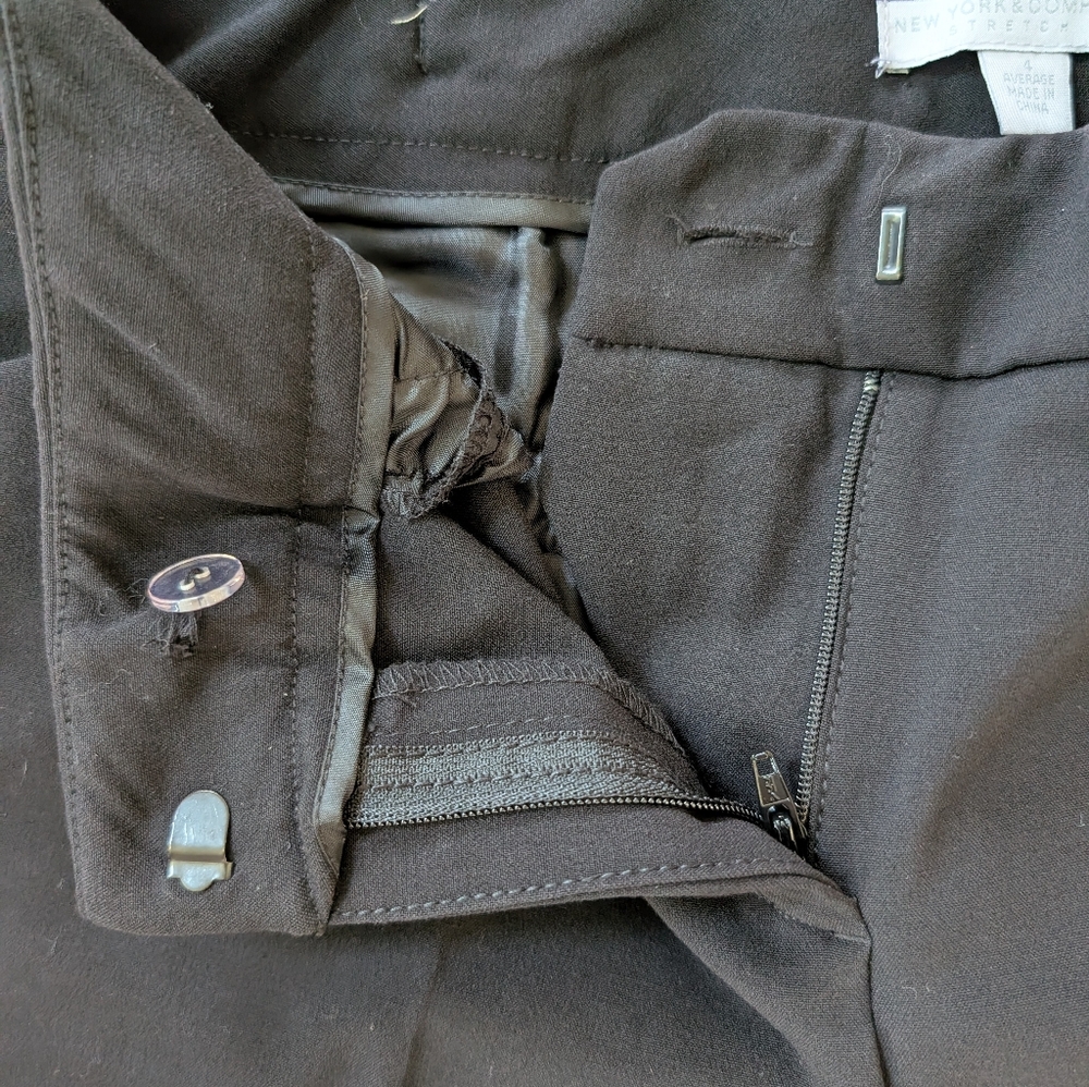 EUC New York & Company Black Trousers Pants Slacks Cuffed Size 4 Average Length - Picture 9 of 10